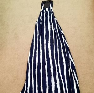 Long Vertical Striped Dress Black and White Size 8